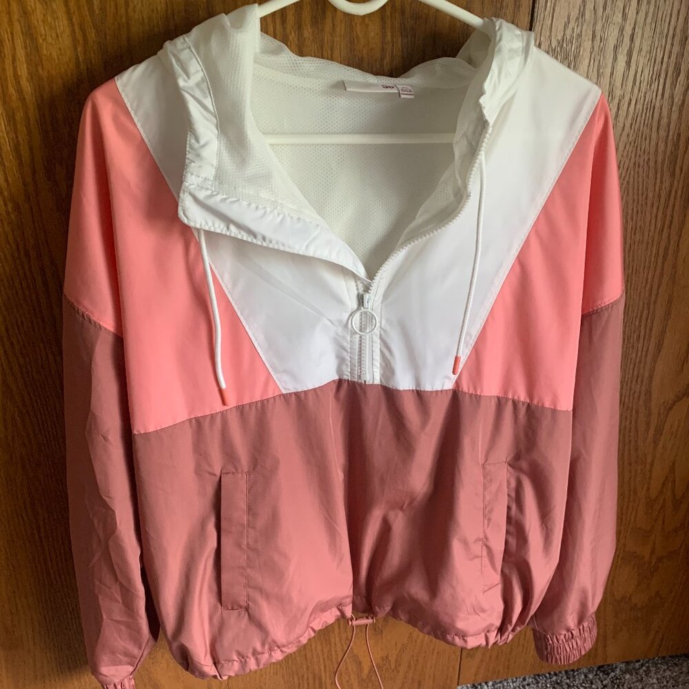 Pink Color Block Rain Jacket